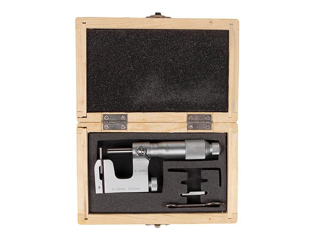 Smooth micrometer MKU-25 0.01 with flat anvil SHAN (state register No. 75427-19) with verification фото 3