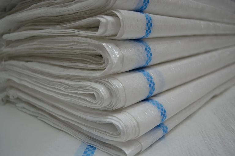 Мешок полипропиленовый (белый с синей полосой) 55×105 см ОПТ фото 2