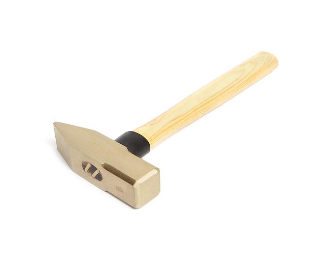 Молоток сл. 1.0 кв/боек сплав AlCu искробезопасный с дер. рукояткой HOR с поверкой фото 2