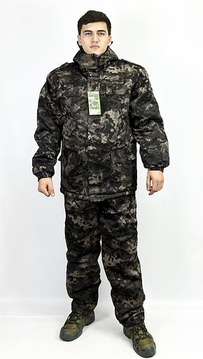 Костюм камуфляжный зимний, черные пятна, ткань «Грета», опт фото 1