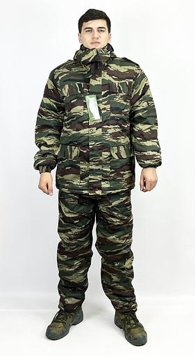 Костюм камуфляжный зимний, коричнево-зеленый, ткань «Грета», опт фото 1