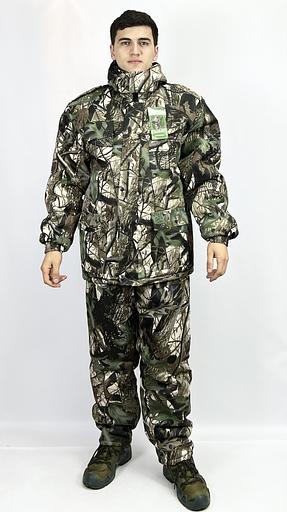 Костюм камуфляжный зимний, бело-зеленый, ткань «Грета», опт фото 1