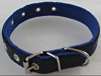 Ошейник из натуральной кожи, подкладка фетр S ОПТ фото 1