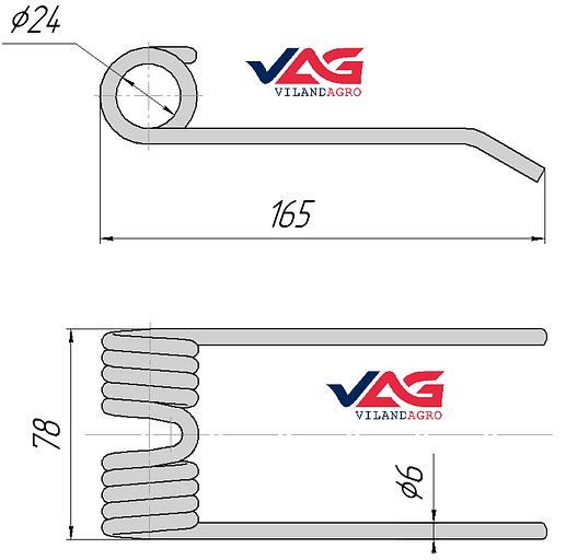 Z-562 пресс-подборкаға арналған серіппелі тіс 096.000.015 OPT фото 2