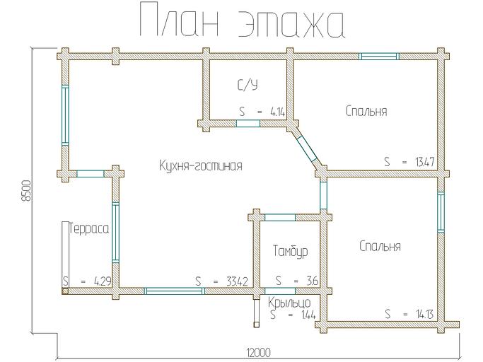 Үй жобасы DBO-72-8 12x8,5 фото 6