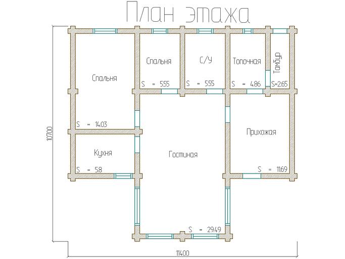 The project of the house DO-79-6 11,4x10,7 фото 2