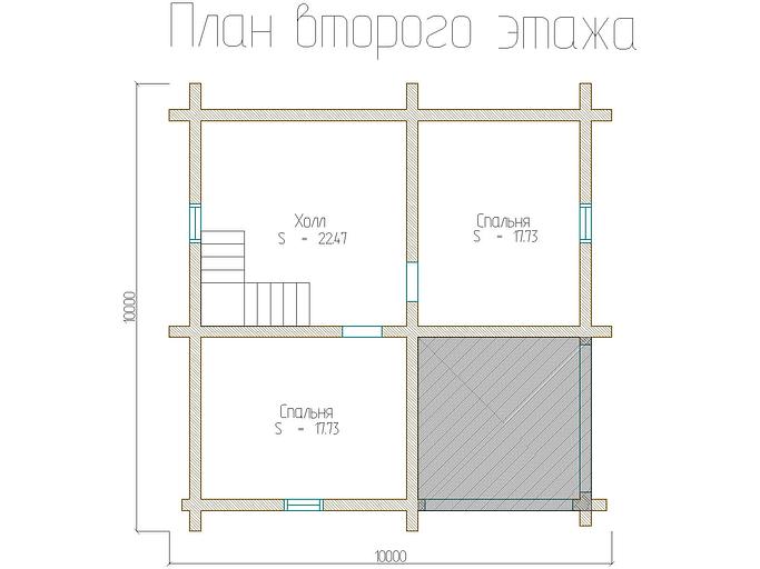 Проект дома ДД-131-0 10x10 фото 7