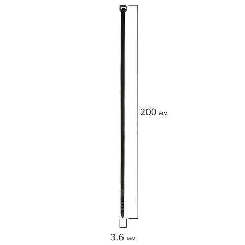 Стяжка (хомут) нейлоновая сверхпрочная Power Lock, 3.6×200 мм, чёрная, Sonnen, 607916, опт фото 2