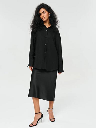 Рубашка свободного кроя Linen, черный, опт фото 1