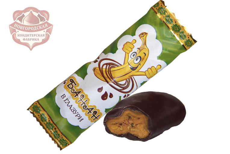 Candy "Banana in glaze" with dried banana, children's packaging фото 1