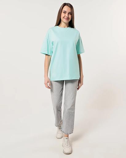 Women's blue T-shirt фото 1