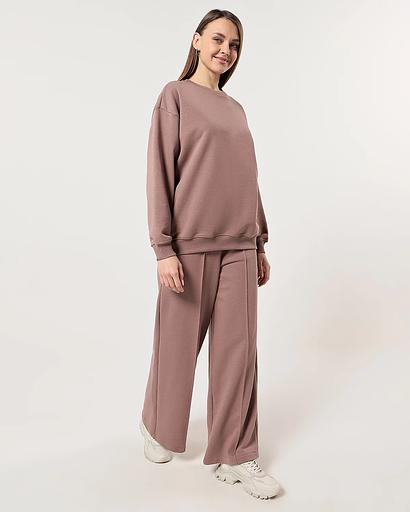 Свитшот и брюки-трубы женские коричневые № 8, 13 фото 2