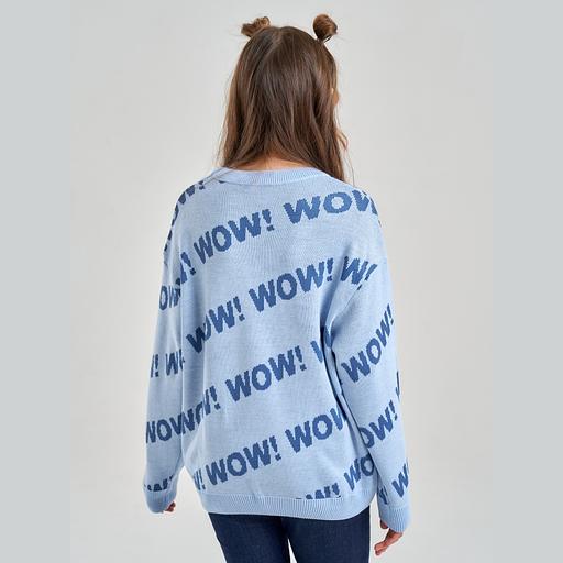 Jumper "Wow" blue, for girls wholesale фото 2