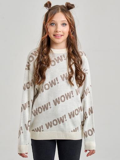 Jumper "Wow" milky, for girls WHOLESALE фото 1