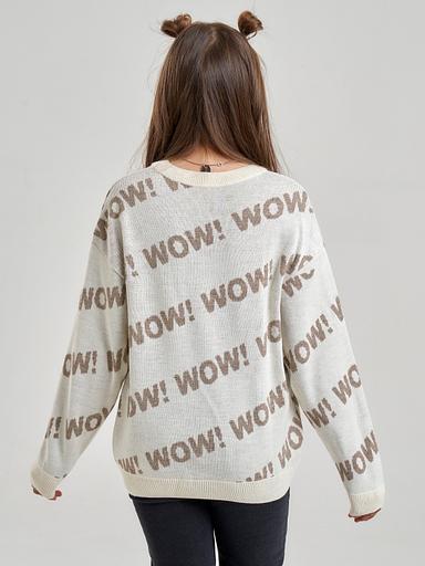 Jumper "Wow" milky, for girls WHOLESALE фото 2