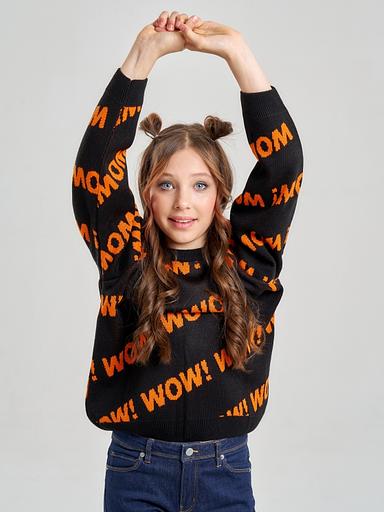 Jumper "Wow" black, for girls WHOLESALE фото 4