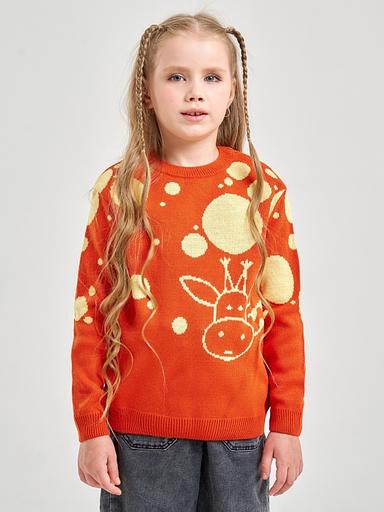 Jumper "Giraffe" terracotta, for girls WHOLESALE фото 1