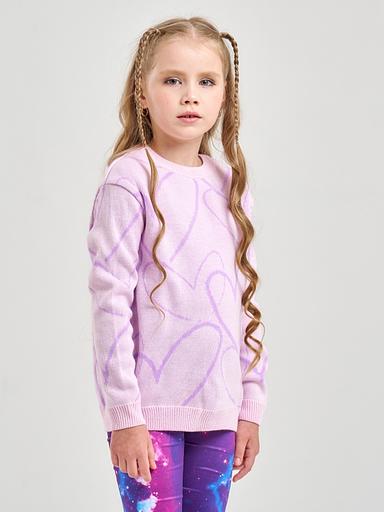 Джемпер «Сердечки» розовый, для девочек ОПТ фото 4