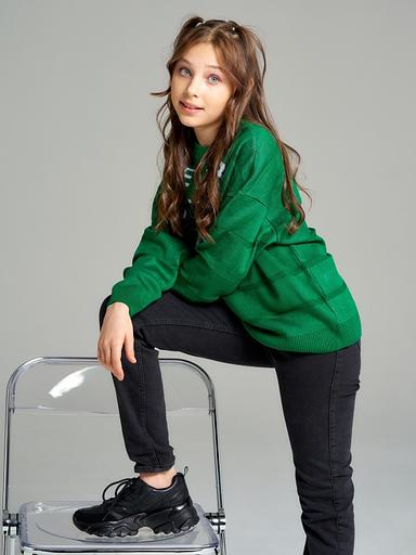 Jumper "Stop" green, for girls WHOLESALE фото 6