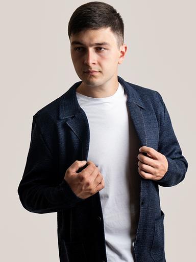 Ерлерге арналған кардиганы «Остап» көк ОПТОМ фото 4