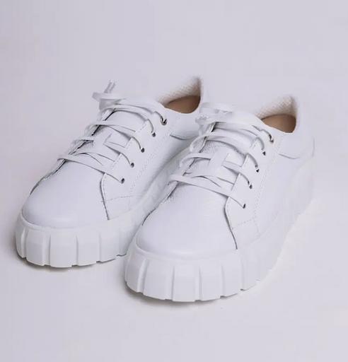 Leather sneakers BuzShoes white low back wholesale фото 4