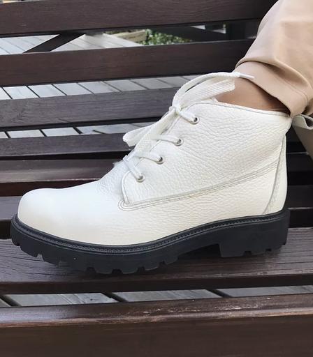 Ботинки BuzShoes белые с черной подошвой ОПТ фото 7