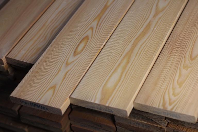 Планкен прямой из лиственицы А 2000-6000×90-140×20 мм фото 1