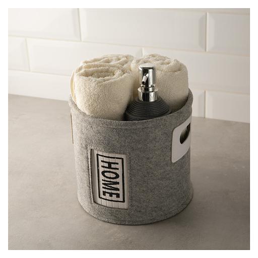Round felt basket TODI XS, 20x18 cm, light gray, art.800-026 OPT фото 2
