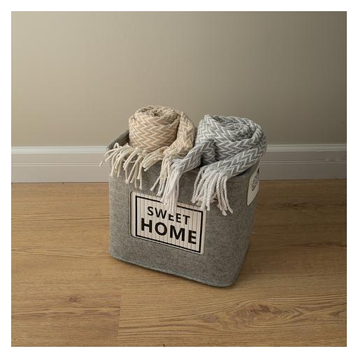 Корзина прямоугольная войлочная TODI S 33х28 см, светло-серый, арт.800-043 ОПТ фото 2