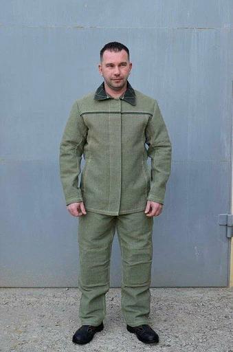 Арамидный костюм сварщика «Тогилен-2» (куртка/брюки) для защиты от искр и брызг расплавленного металла, зелёный, 52-54/182 ОПТ фото 2