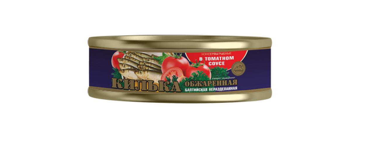 Килька балтийская обжаренная в томатном соусе 240 г с ключом фото 1