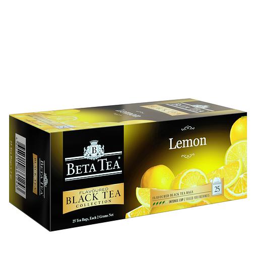 Чай чёрный в пакетиках «Бета Чай Лимон» («Beta Tea Lemon») 25×2 г фото 1