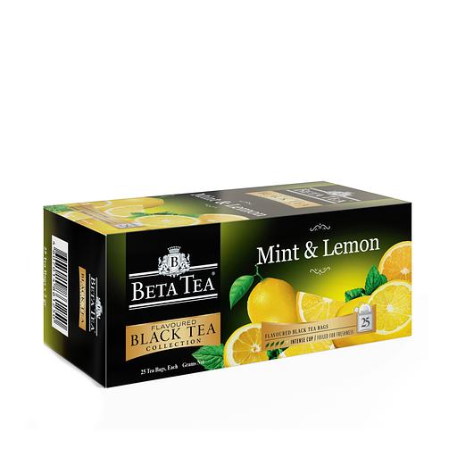 Чай чёрный в пакетиках «Бета Чай Мята и лимон» («Beta Tea Mint & Lemon») 25×1.5 г фото 1
