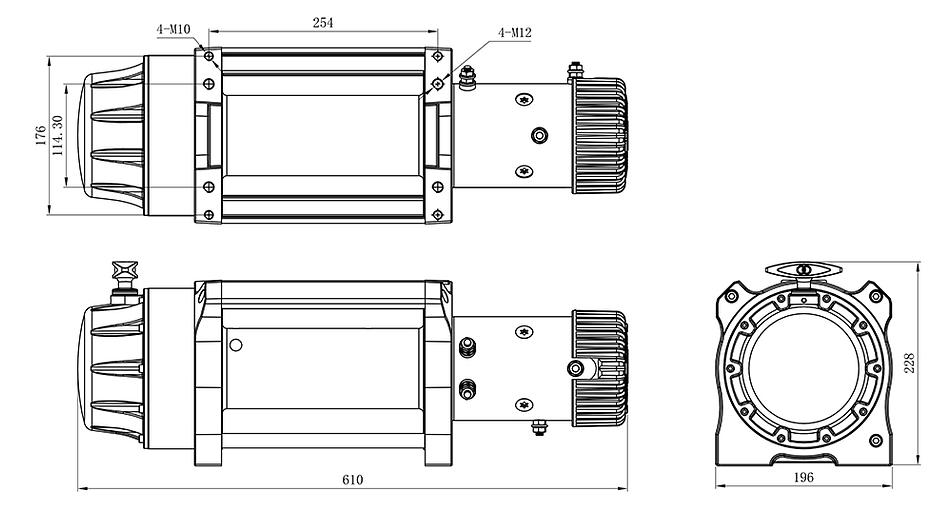 Лебедка для эвакуатора электрическая 24В 17000 lbs сталь ОПТ фото 7