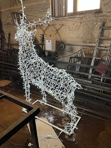 Металлическая световая фигура 3D «Олень» с диодным освещением ОПТ фото 4