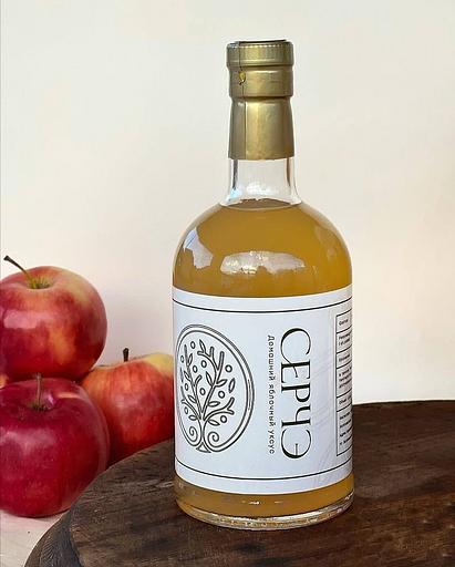 Natural apple cider vinegar Serche 4% unfiltered unpasteurized 1000 ml фото 1