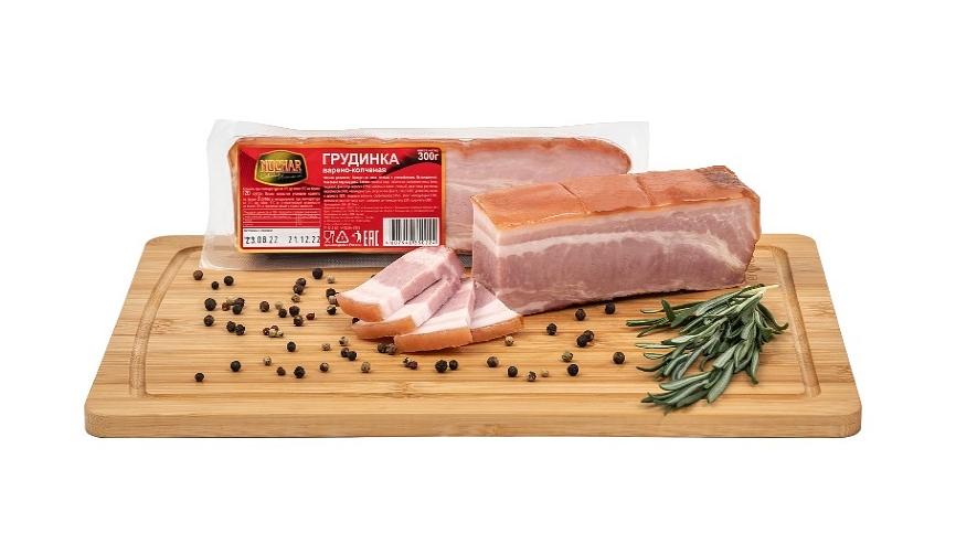 Грудинка варёно-копчёная, в/у кусок «Nuchar» 300 г фото 1