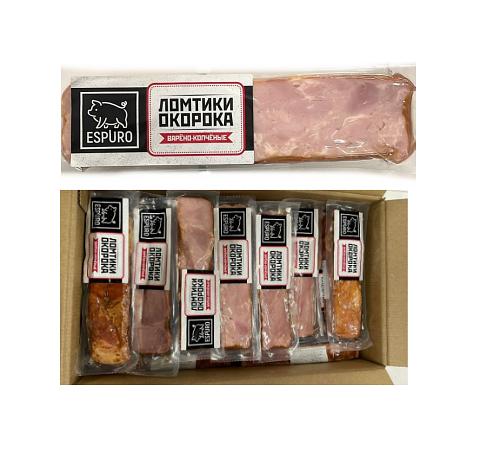 Қайнатылған ысталған ветчина тілімдері, салмағы бойынша премиум «Эспуро». фото 1