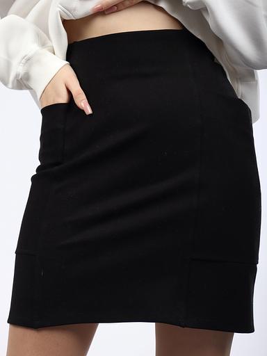 Әйелдер юбкасы OKSMILE "Джерси" қара түсті фото 6