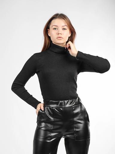 Брюки из экокожи женские OKSMILE «Джогеры» чёрные фото 7