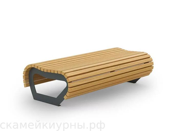 Metal park bench without backrest “New Wave” WHOLESALE фото 1