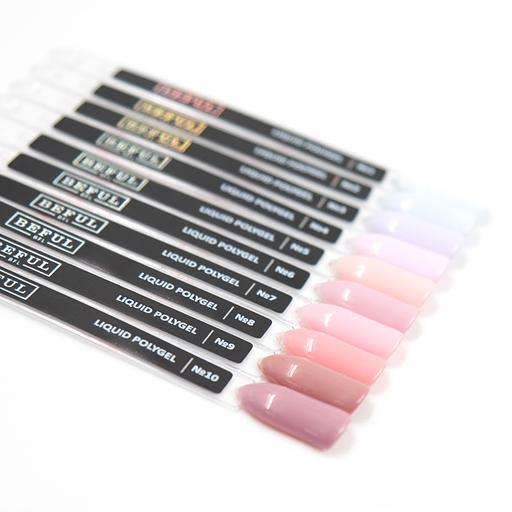 Коллекция жидких полигелей (прозрачный, камуфлирующий, цветной) BEFUL ОПТ фото 2