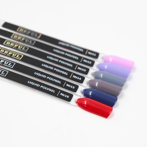 Коллекция жидких полигелей (прозрачный, камуфлирующий, цветной) BEFUL ОПТ фото 3