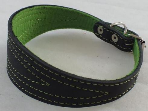 Ошейник из натуральной кожи Камбала, подкладка фетр S ОПТ фото 1