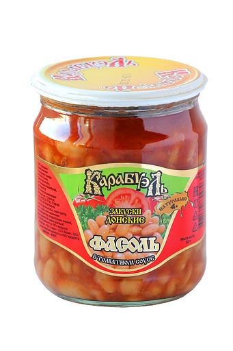 Beans in tomato sauce Karabuel 520 g SKO WHOLESALE фото 1