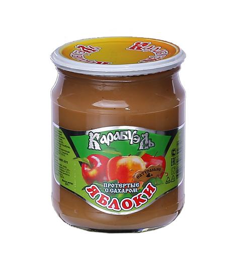 Яблоки протертые с сахаром Карабуэль 520 г СКО ОПТ фото 1