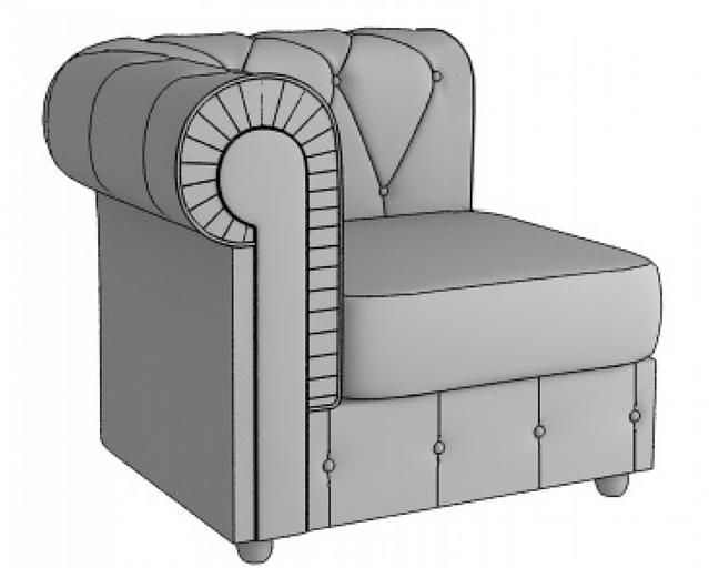 Кресельная секция «Ньюфорд» с одним подлокотником, опт фото 1