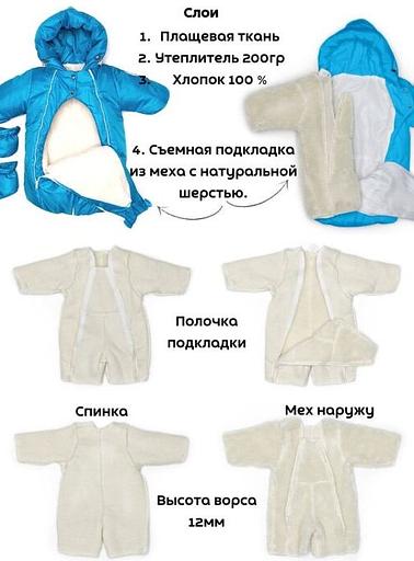 Комбинезон-конверт «Трансформер», Зима, Индиго арт 147шм (68 см) фото 3