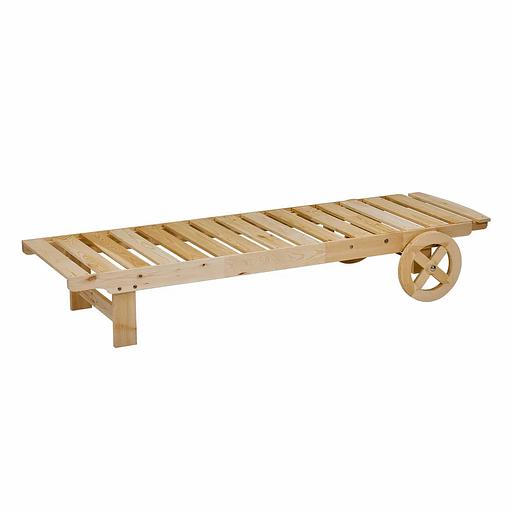 Wooden chaise lounge on wheels, 10 backrest positions, wholesale фото 2