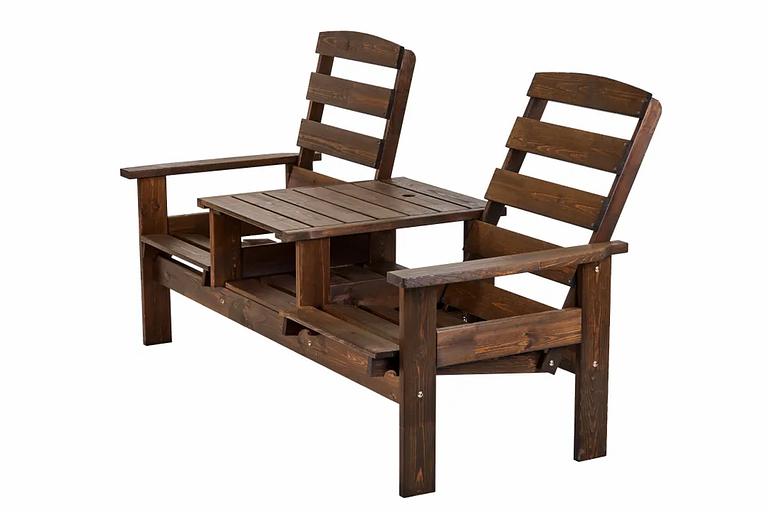 花园家具套装,木质 2 座,深棕色,Tet-A-Tet,批发 фото 4